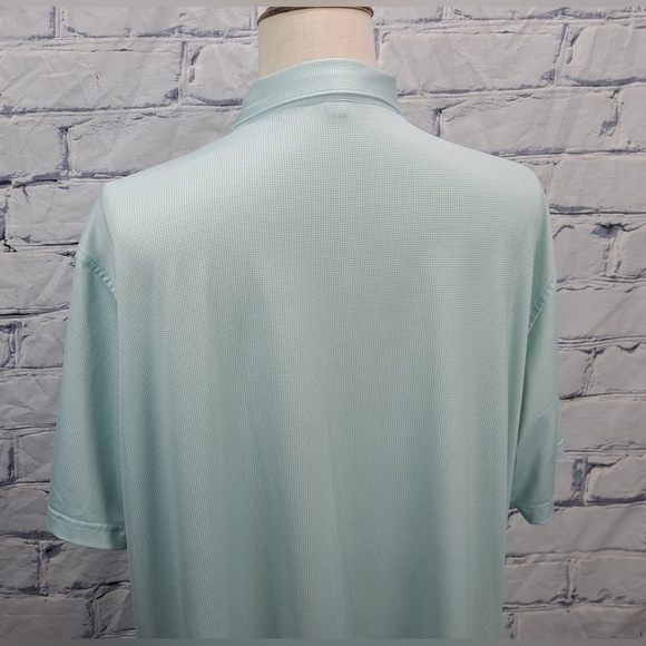 Peter Millar Men's Golf Polo Shirt Summer Comfort Light Green Herringbone sz XL - Picture 12 of 16